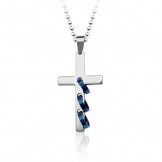 Cool Fashion Rings Men's Titanium Cross Pendant and Necklace