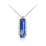 Man 3 parts Pattern Pure Titanium Necklace Free Chain