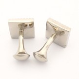 Titanium Square Cufflinks with Blue Zirconia C-581