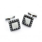 Titanium and Black IP Plated Cufflinks with Diamonds C-1179