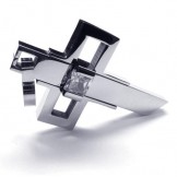 Now Style Mens Titanium Cross Pendant - Free Chian