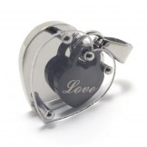 Love Heart in Heart Fashion Titanium Pendant - Free Chian