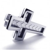 Fashion Mens Titanium Cross Pendant - Free Chian
