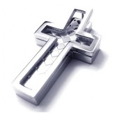 Fashion Mens Titanium Cross Pendant - Free Chian