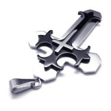 Fashion Mens Titanium Cross Pendant - Free Chian