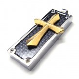 Fashion Mens Titanium Cross Pendant - Free Chian