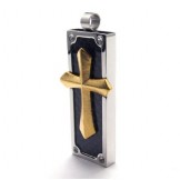 Fashion Mens Titanium Cross Pendant - Free Chian
