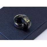 Nice Mens Black Annular Titanium Pendant - Free Chain