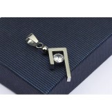 Simple And Stylish Silver Titanium Pendant - Free Chain