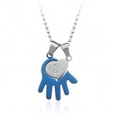 Beautiful Mens Palm-shaped Titanium Pendant - Free Chain