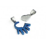 Beautiful Mens Palm-shaped Titanium Pendant - Free Chain