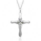 Stylish Mens Titanium Cross Pendant - Free Chain