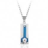 Calm Blue Titanium Pendant Mechanical - Free Chain
