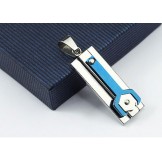 Calm Blue Titanium Pendant Mechanical - Free Chain