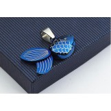 Blue Goldfish Titanium Pendant - Free Chain