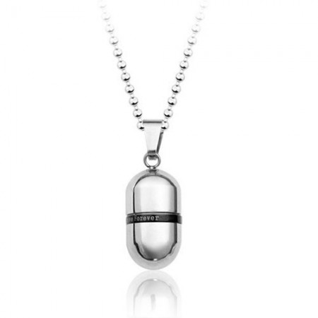 Love Forever Openable Capsule Titanium Pendant - Free Chain