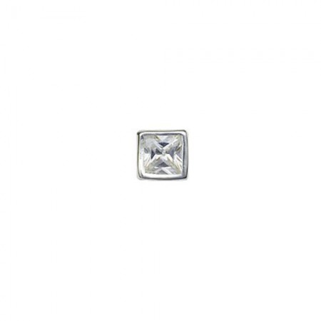 Pure White Square Titanium Earrings 