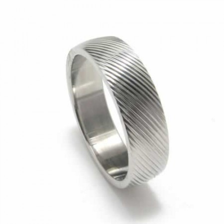 Cross Grain 6mm Titanium Ring