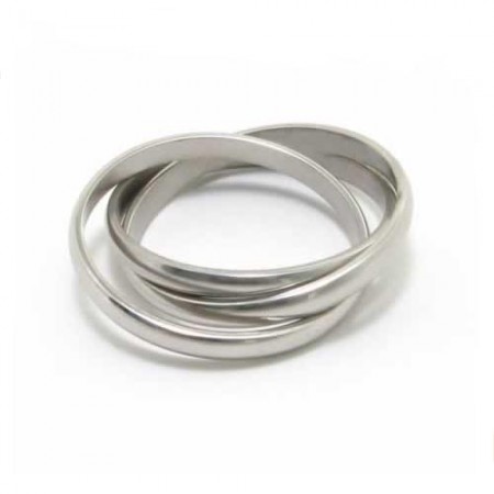 Three Circles 8mm Titanium Ring