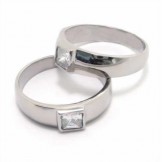 Diamond set 6mm Titanium Inlaid Court Band Ring