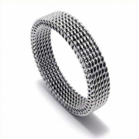 Meshed Unisex 4mm Titanium Ring