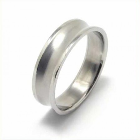 Concaved 6mm Titanium Ring