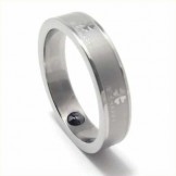 Four Leaf Clover 5mm Titanium Ring