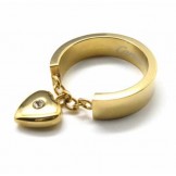 Diamond set 5mm Heart Titanium Ring