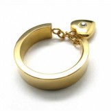 Diamond set 5mm Heart Titanium Ring