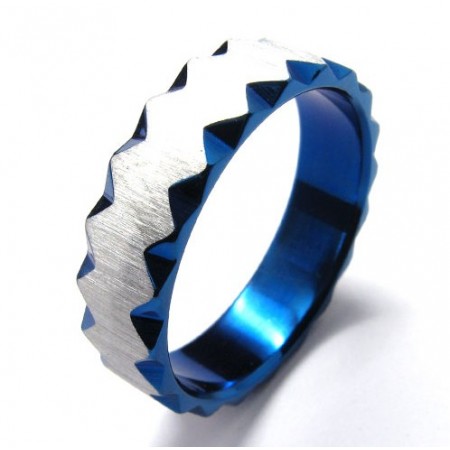 6mm Unisex Blue Titanium Ring 18440