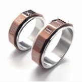 Roman Numerals Mens 7mm Titanium Ring