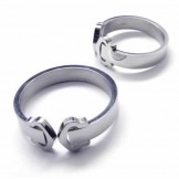 Heart Linked to Heart 8mm Titanium Ring