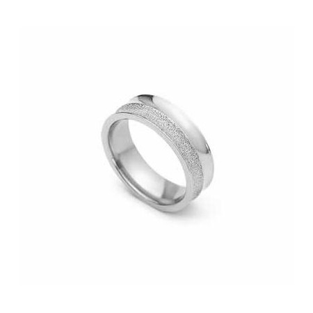Brushed 6mm Titanium & Silver Ring