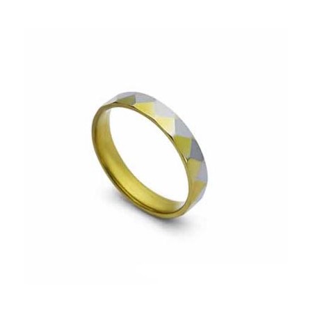 4mm Titanium Gold & Silver Ring