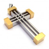 New Style Weave Cross Titanium Pendant (Gloden) 18062