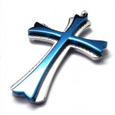 New Style Cross Titanium Pendant (Blue) 18809