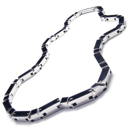 20.5 inch Titanium Silver cuboid Necklace 18216