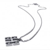 15.7 inch Titanium Silver Chains Necklace 18702