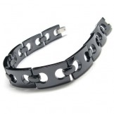 Ceramic 12mm Wide Mens Black Bracelet 15977
