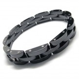 Mens Ceramic 9mm Wide Black Bracelet 15979