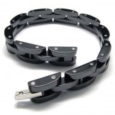 Mens Ceramic 9mm Wide Black Bracelet 15979