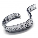 Tungsten Carbide 12mm Wide with Diamonds Mens Bracelet 15992