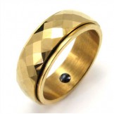 New Style Golden Faceted Tungsten Ring 19222
