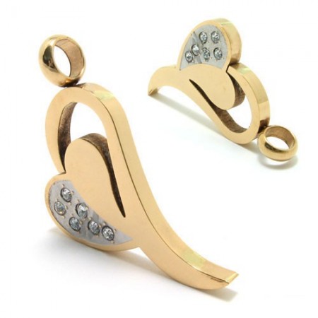 Sweetheart Titanium gold diamond necklace pendant