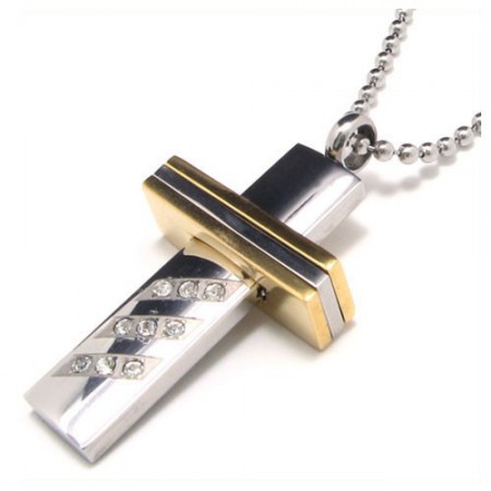 Men's Pure Titanium Cross Necklace Pendant Chain (New)