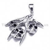 Pure Titanium Skull Design Pendant - Free Chain 16049