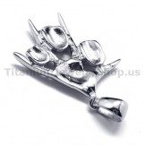 Pure Titanium Skull Design Pendant - Free Chain 16049