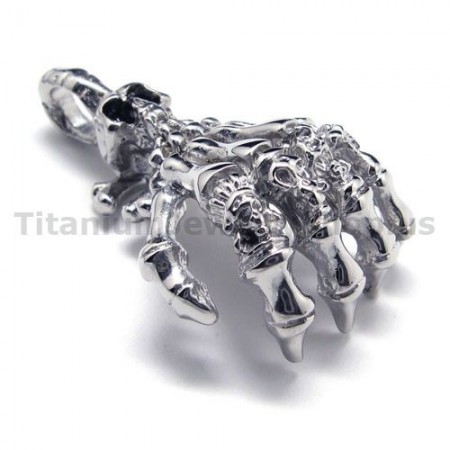Pure Titanium Hand Bone Design Pendant - Free Chain 16050