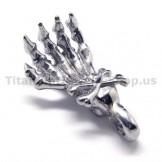 Pure Titanium Hand Bone Design Pendant - Free Chain 16050