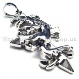 Pure Titanium Two Layer Cross Pendant - Free Chain 17486